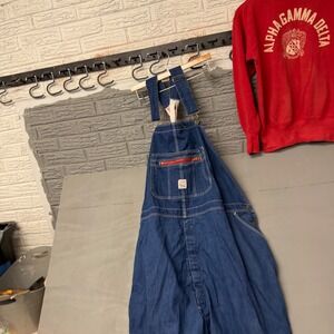 Pointer Brand Indigo Denim Overalls Made in USA Mens 38x32 Workwear Bibs